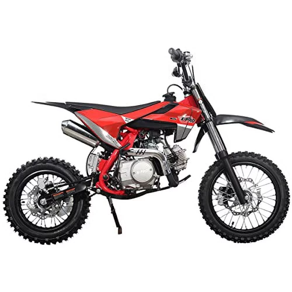 X-Pro Brand New 125cc Gas Pit Dirt Bike, 4-Speed Semi-Automatic Kick Start 14