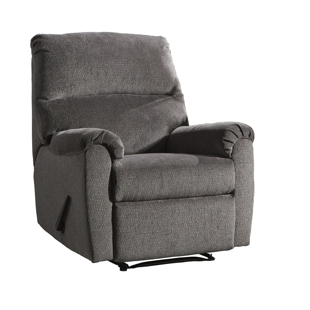 Fabric Upholstered Zero Wall Recliner with Pillow Top Armrests Gray- Saltoro Sherpi