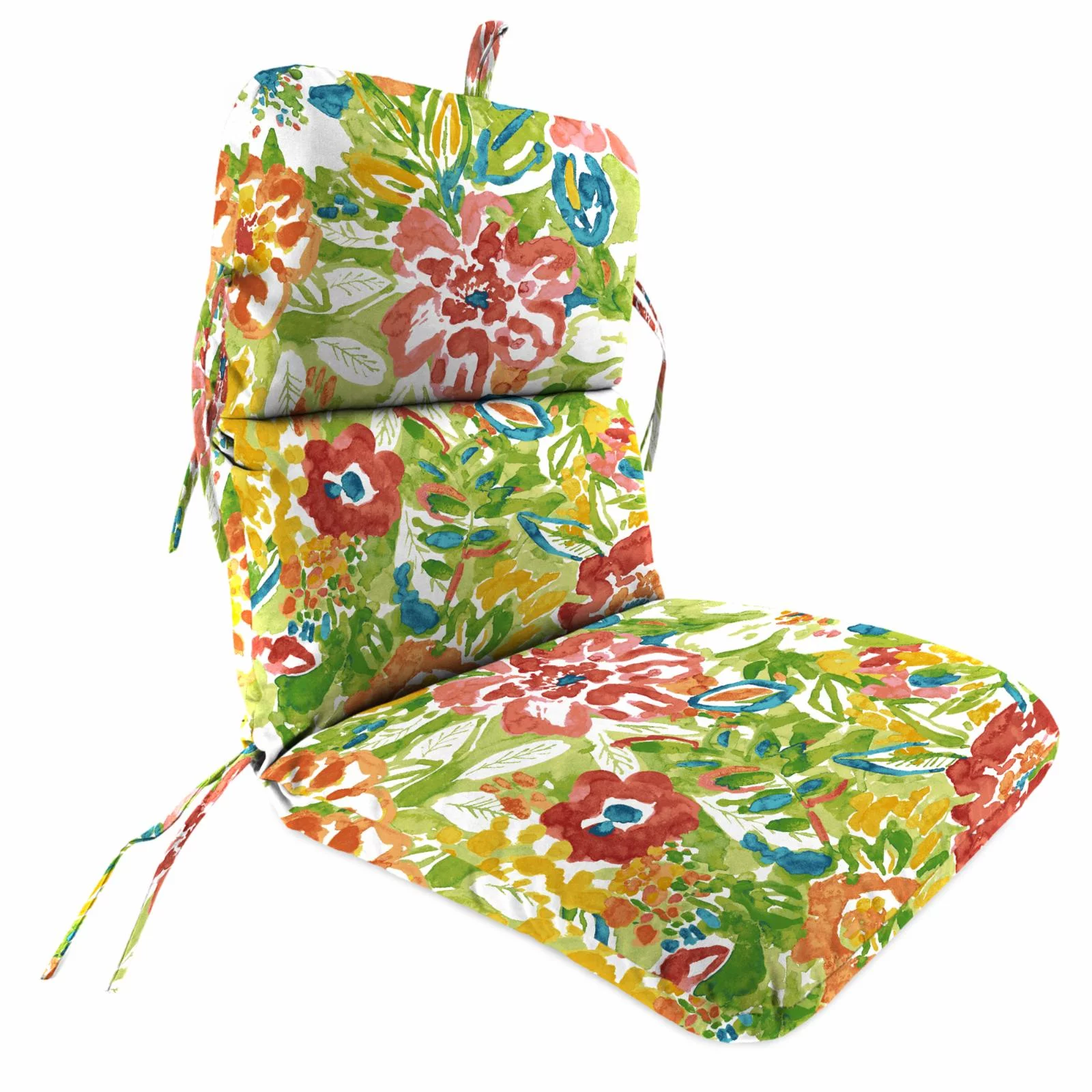 Jordan Manufacturing 22 x 45 in. Rectangular Outdoor Chair Cushion with Ties and Hanger Loop