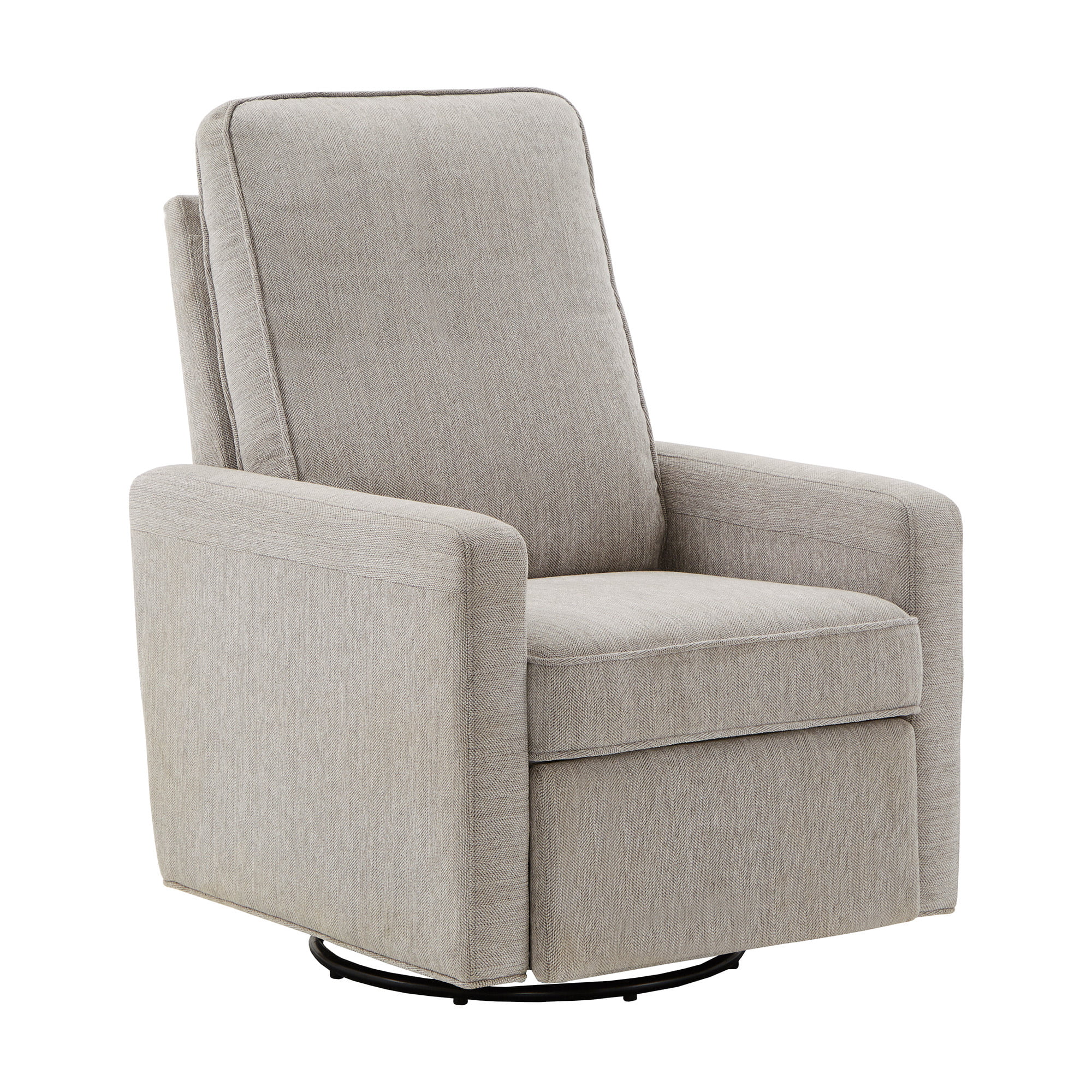 Weston Home Cleta Push Back Swivel Recliner Chair, Grey Fabric