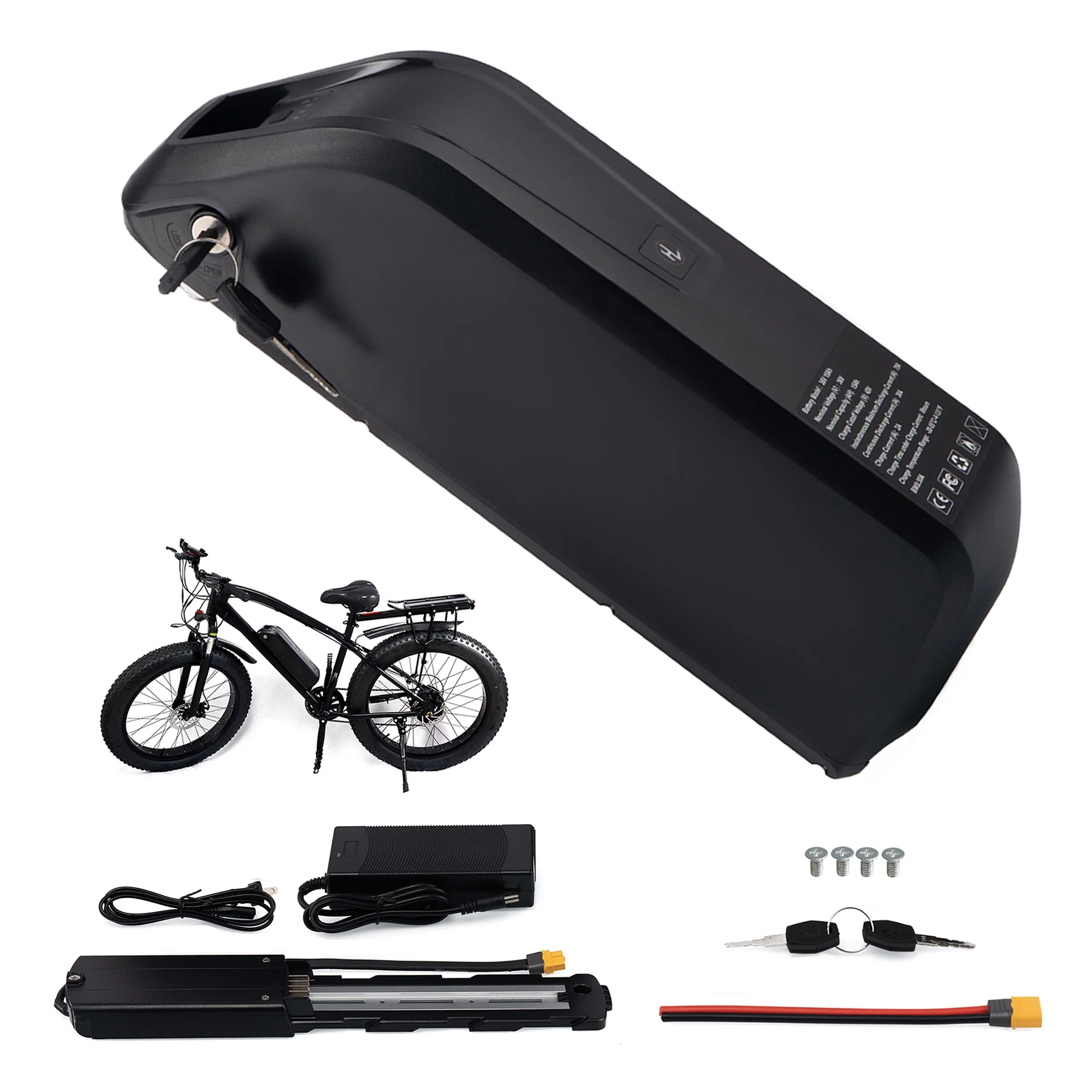 YxYhCool Ebike Battery 48V 10Ah Lithium Battery with Charger 48V Battery for Electric Bike Tricycle