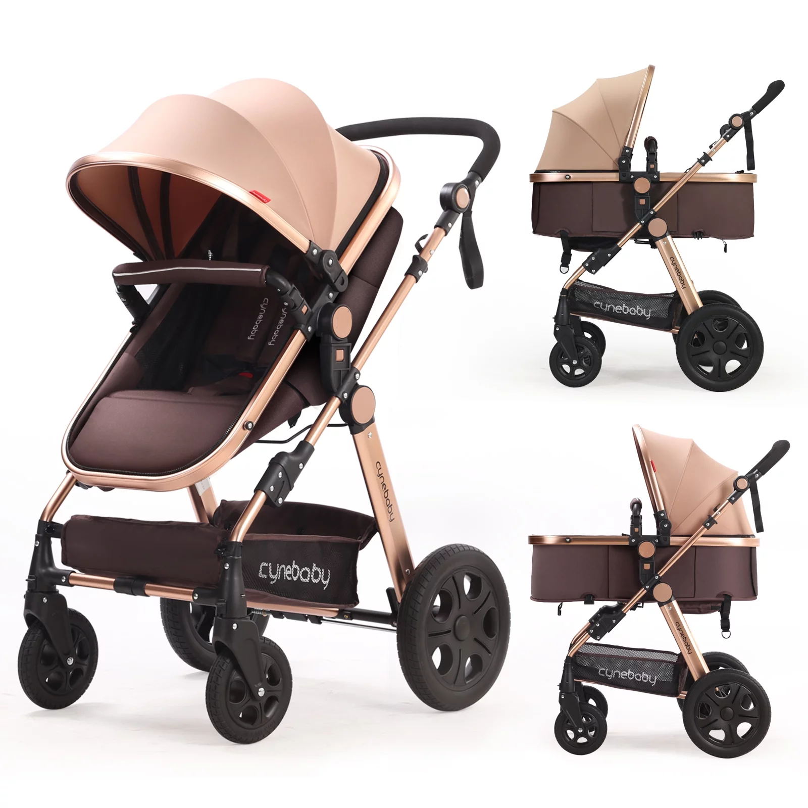 Cynebaby Newborn Infant Toddler Baby Stroller for Newborn Baby, Rose Gold