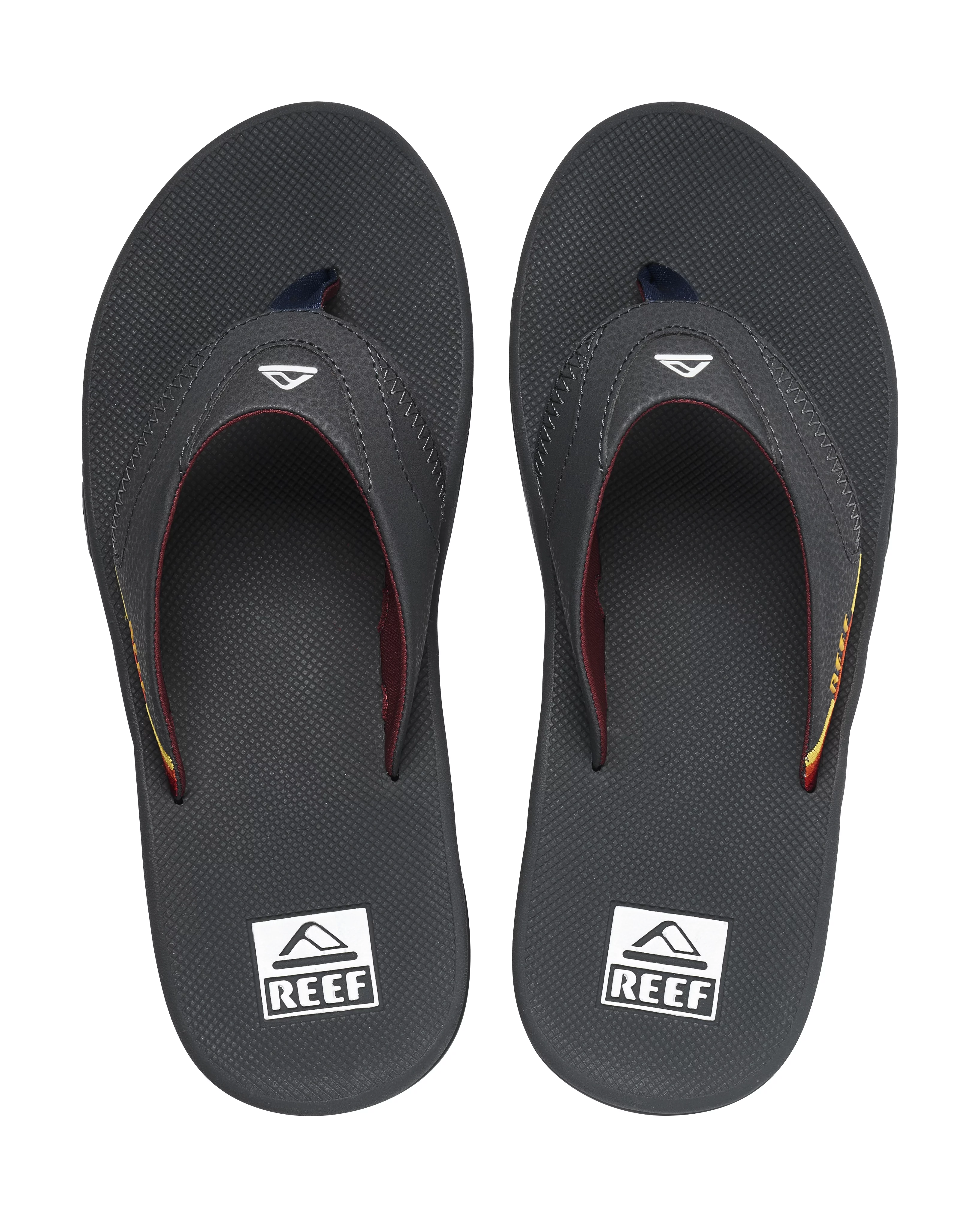 Reef Mens Water Friendly Sandals With Bottle Opener And Airbag ~ Fanning Grey/Ocean Sunset
