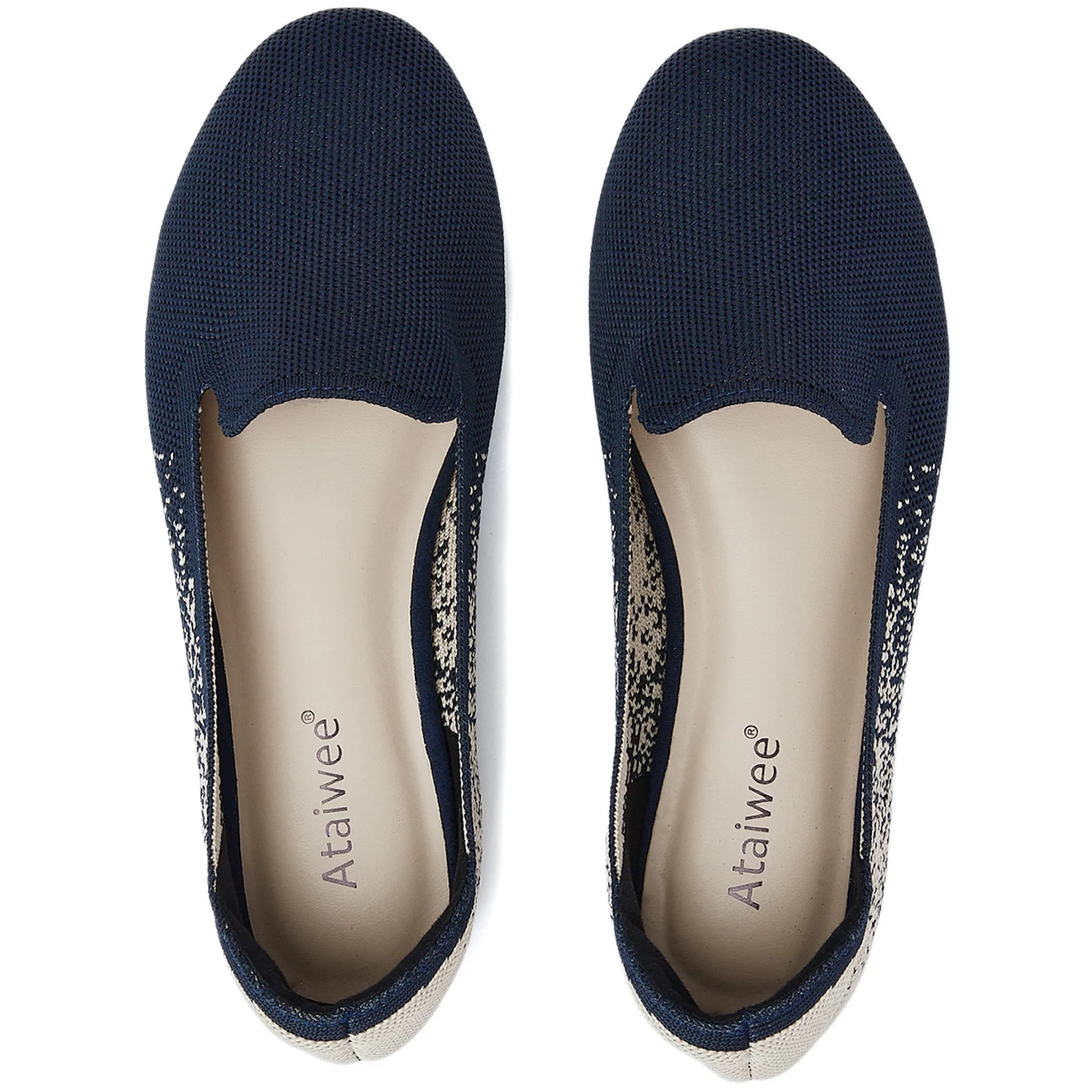 Ataiwee Women's Wide Width Flat Loafer Shoes，Comfort Plus Size Fashion Round Toe Wide Dress Ballet Flat Shoes.