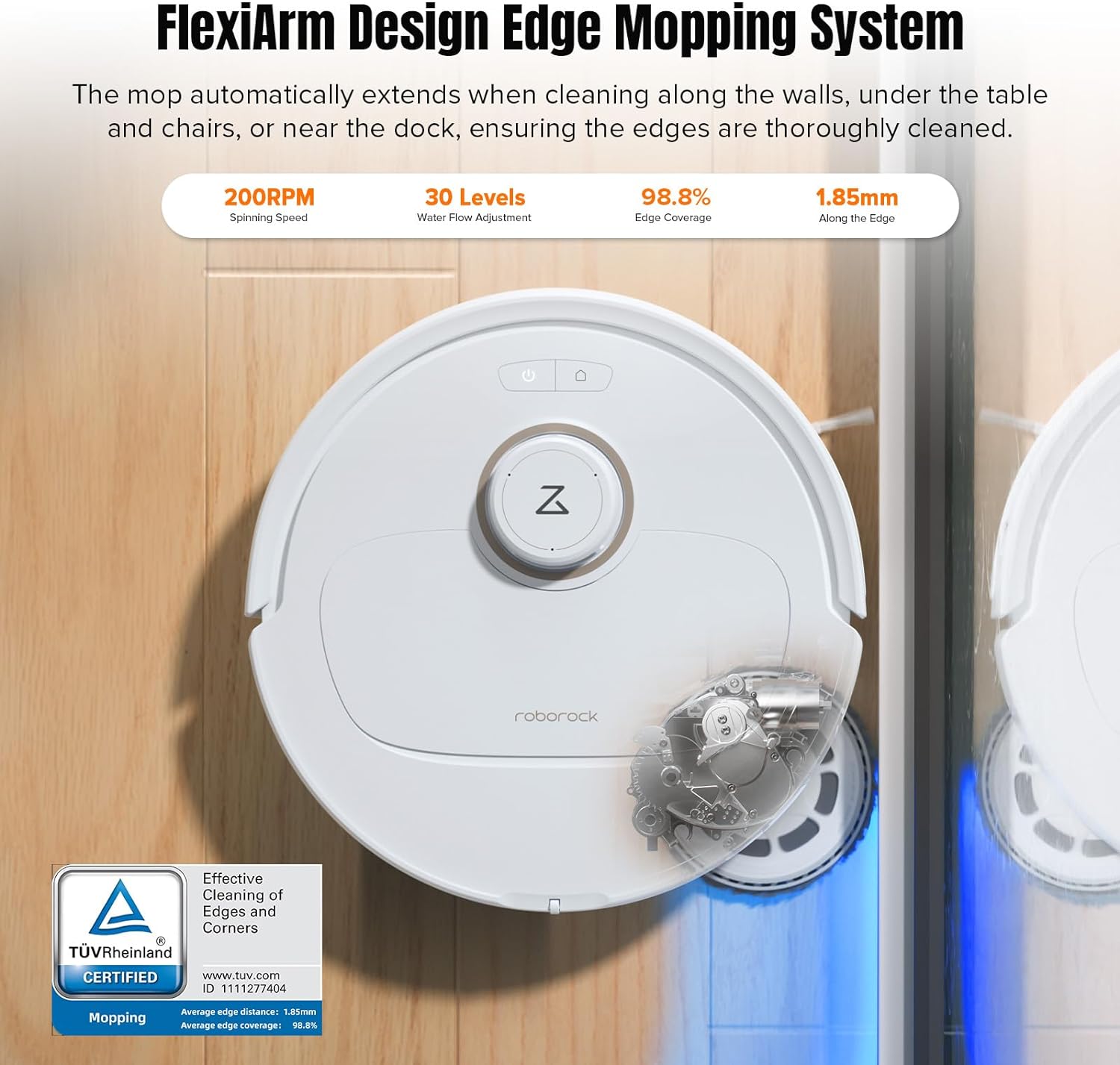roborock Qrevo MaxV Robot Vacuum and Mop, FlexiArm Design, Hot Water Re-Wash & Re-Mop, Auto-Drying, Self-Emptying, 7000Pa Suction, Built-in Voice Assistant, Auto Mop Lifting, Smart Obstacle Avoidance