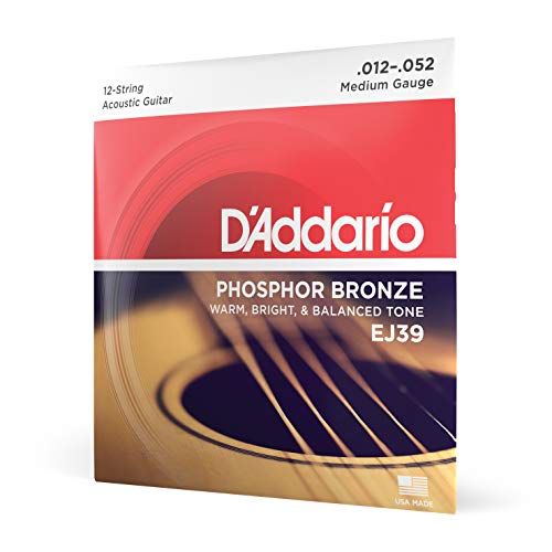 D'Addario Guitar Strings - Phosphor Bronze Acoustic Guitar Strings - EJ16-3D - Rich, Full Tonal Spectrum - For 6 String Guitars - 12-53 Light, 3-Pack