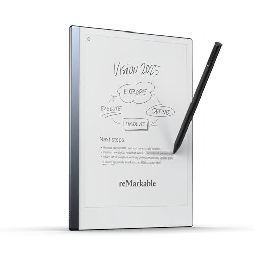 reMarkable 2 Bundle 2 Tablet (10.3” Digital Paper Display) – Includes Marker Plus, Marker Tips, USB-A to USB-C Cable, 1-Year Free Connect Trial