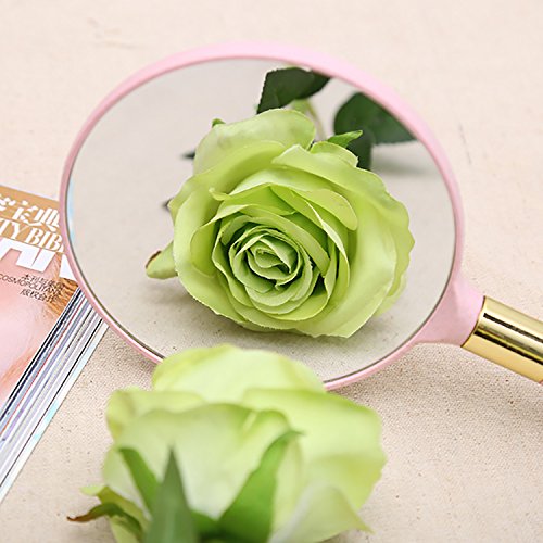 XPXKJ Hand Mirror Vintage Handheld Mirror with Handle Vanity Makeup Mirror Travel Mirrors (Oval, Nano Pink)