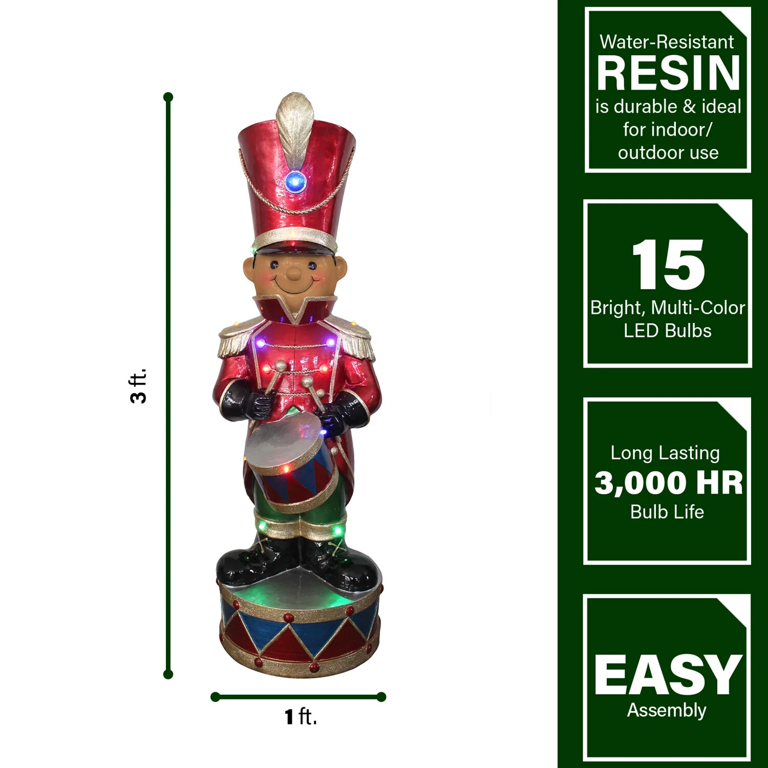 Fraser Hill Farm African American Nutcracker with Drum Figurine, 35