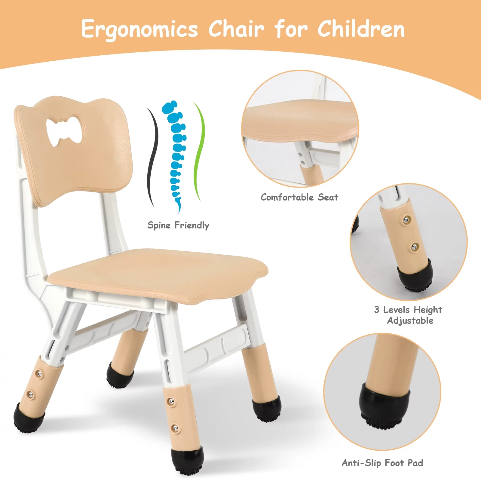 Pirecart Kids Activity Table and 4 Chairs Set Height Adjustable Toddler Playroom Furniture