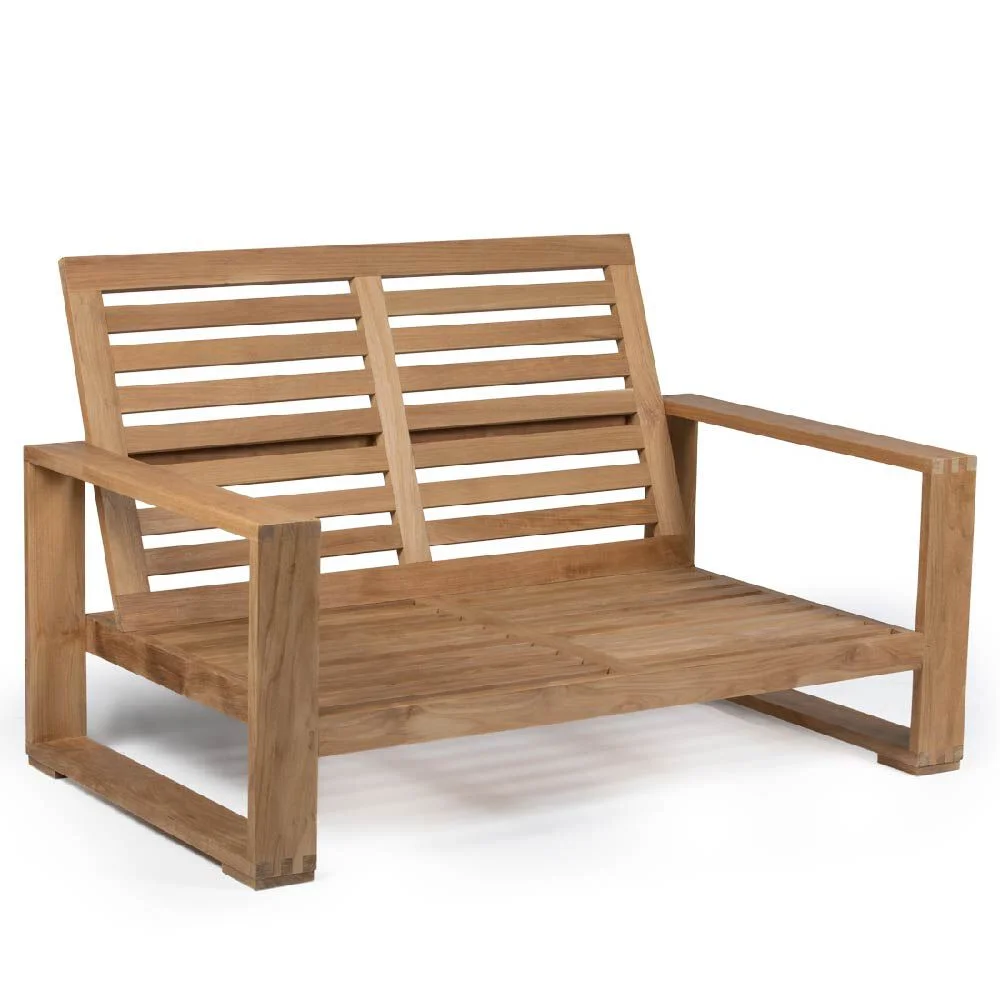 Ash & Ember Grade A Teak 60in Havana Patio Bench, Seats 2 Comfortably, Oversized Patio Lounge Chair for Deck, Porch, or Backyard Indoor Outdoor Use, Weather Resistant