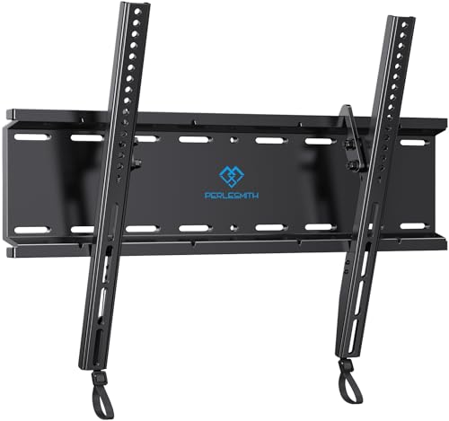 PERLESMITH Tilting TV Wall Mount Bracket Low Profile for Most 23-60 inch LED LCD OLED, Plasma Flat Screen TVs with VESA 400x400mm Weight up to 115lbs, Fits 16
