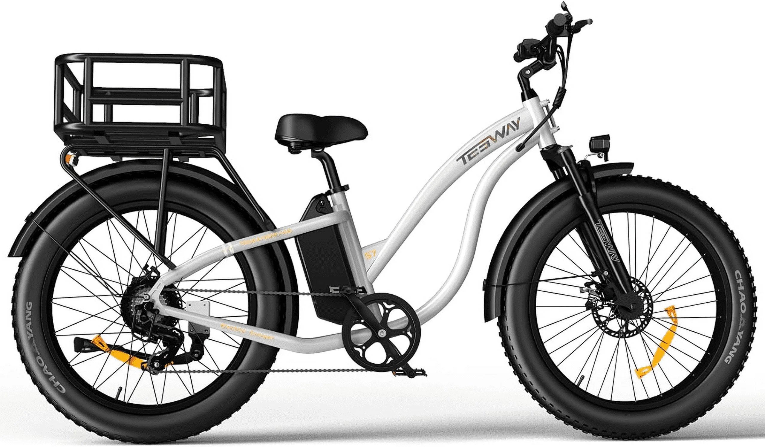 TESWAY S7 Fat Tire Electric Bike, 48V 20AH Long Range E Bike For Adults,【Advanced Adjustable Stem】26 X4.0