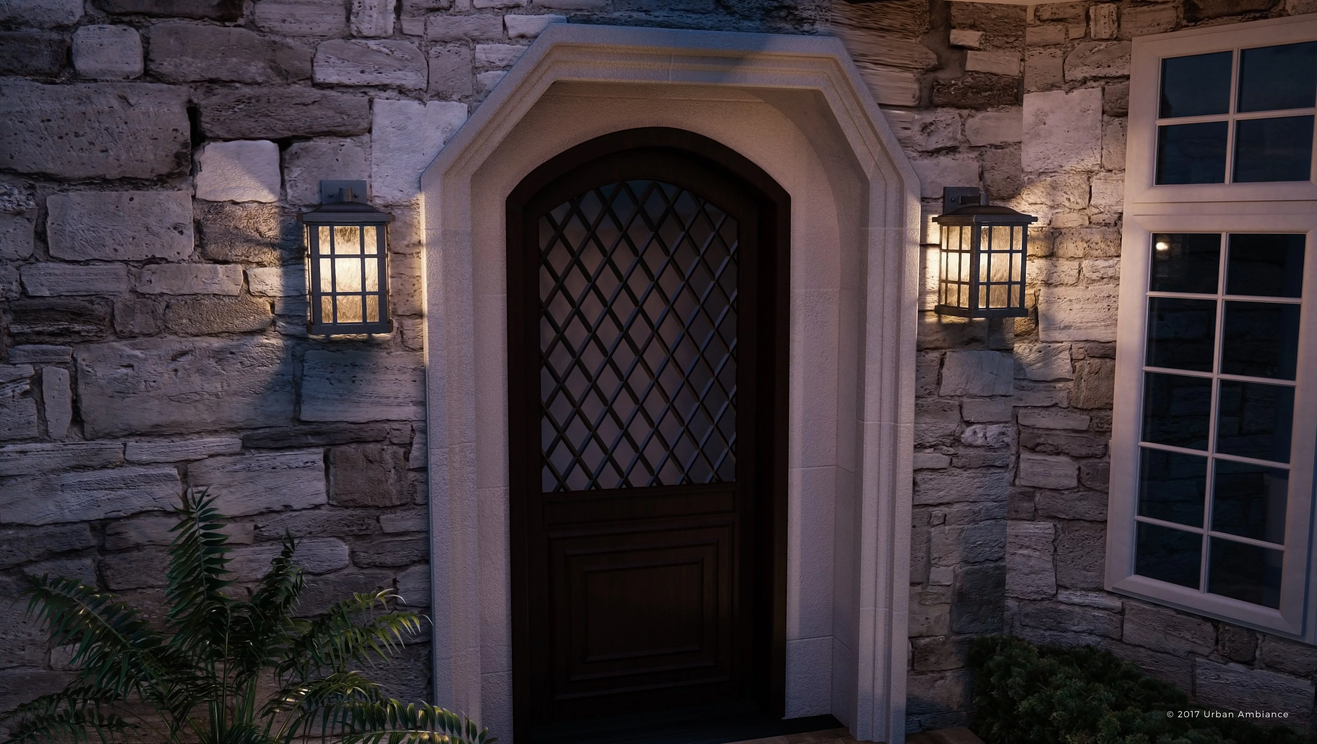 Urban Ambiance Luxury Craftsman Outdoor Wall Light, Medium Size: 17