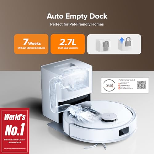 roborock Q8 Max Robot Vacuum and Mop Cleaner, DuoRoller Brush, 5500Pa Strong Suction, Lidar Navigation, Obstacle Avoidance, Multi-Level Mapping, Perfect for Pet Hair