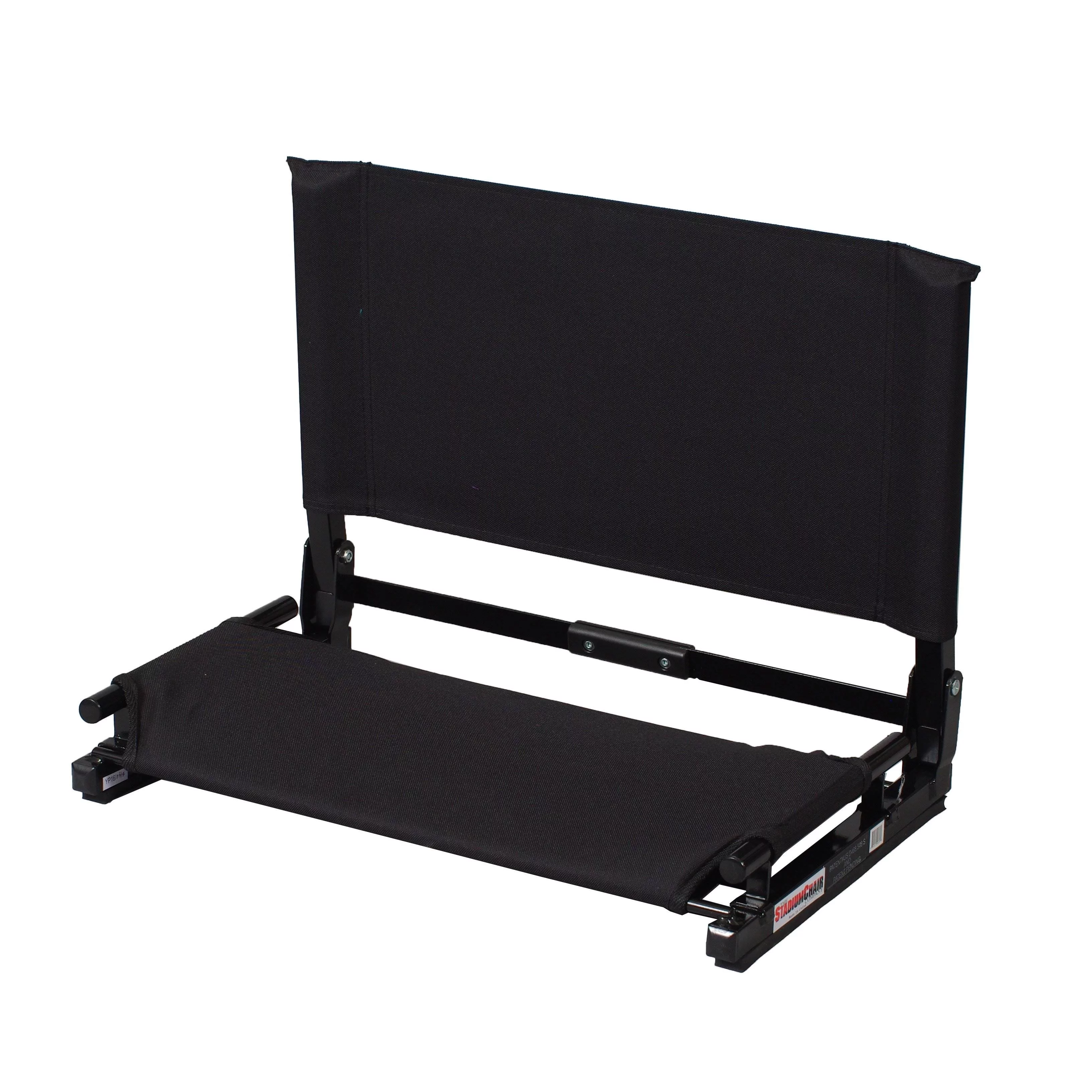 Stadium Chair WSC2 Deluxe Game Changer Portable Folding Bleacher Seat, Black