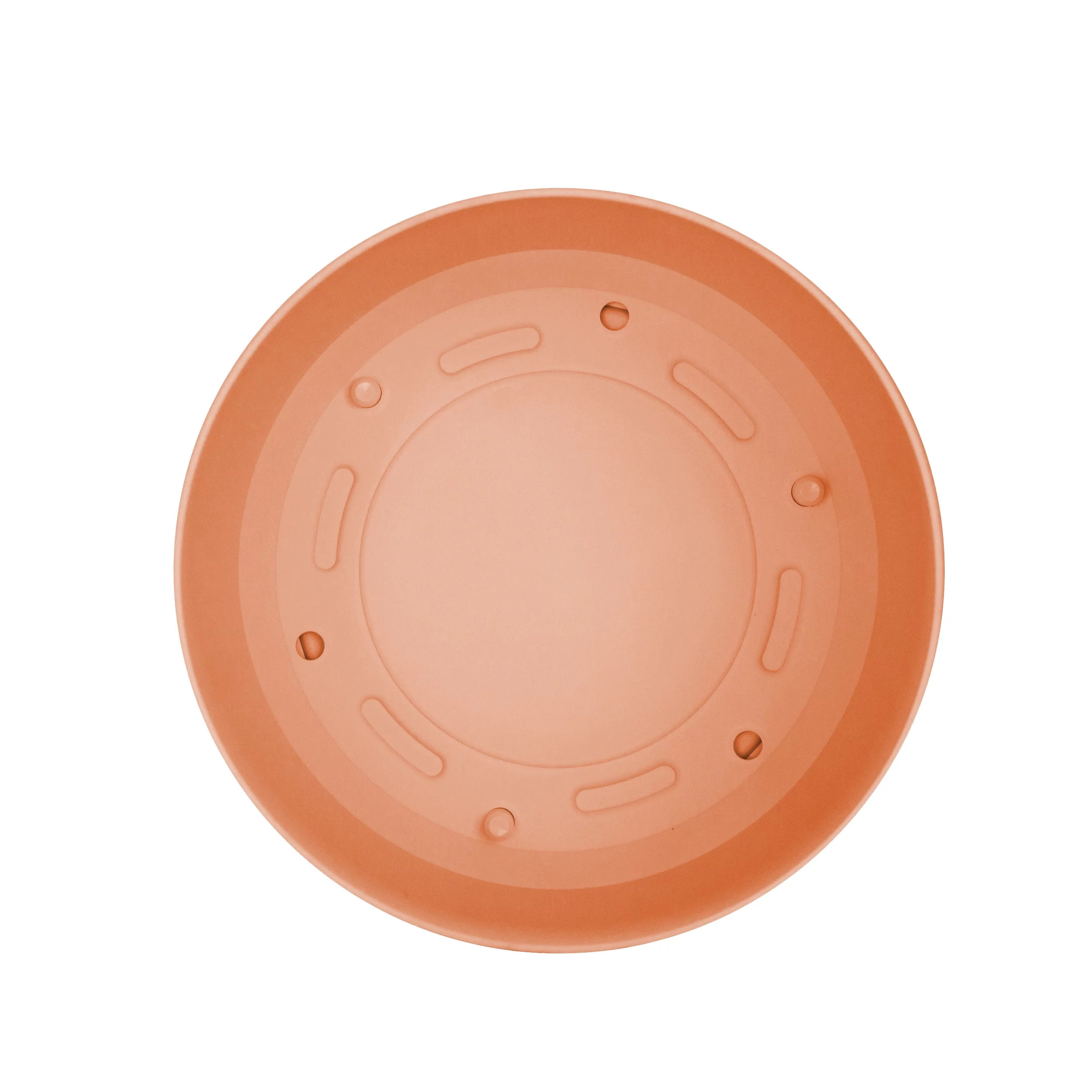 Bloem 12-in Mathers Round Resin Planter with Saucer - Muted Terra Cotta Color