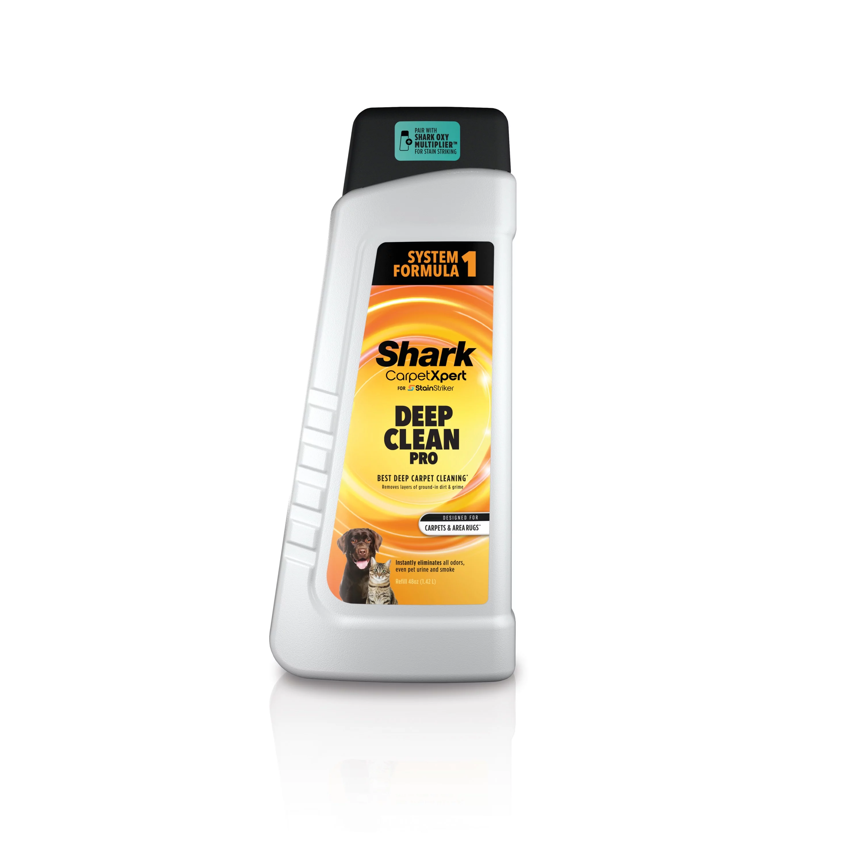 Shark CarpetXpert Deep Clean Pro Formula for Shark Upright & Portable Cleaners, for carpets & area rugs, 48oz, EXCM48