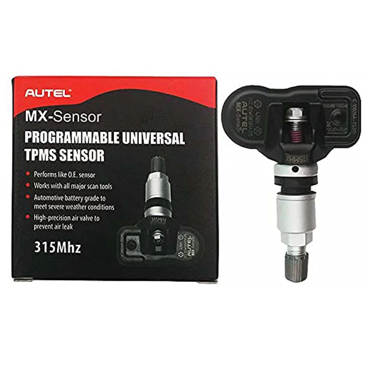 Autel MaxiTPMS 315MHz Tire Sensor with Metal Stem TPMS Universal MX Sensor Programmable by TS401/TS408/TS601/TS508/TS601/TS608/MK808TS/MS906TS/ITS600