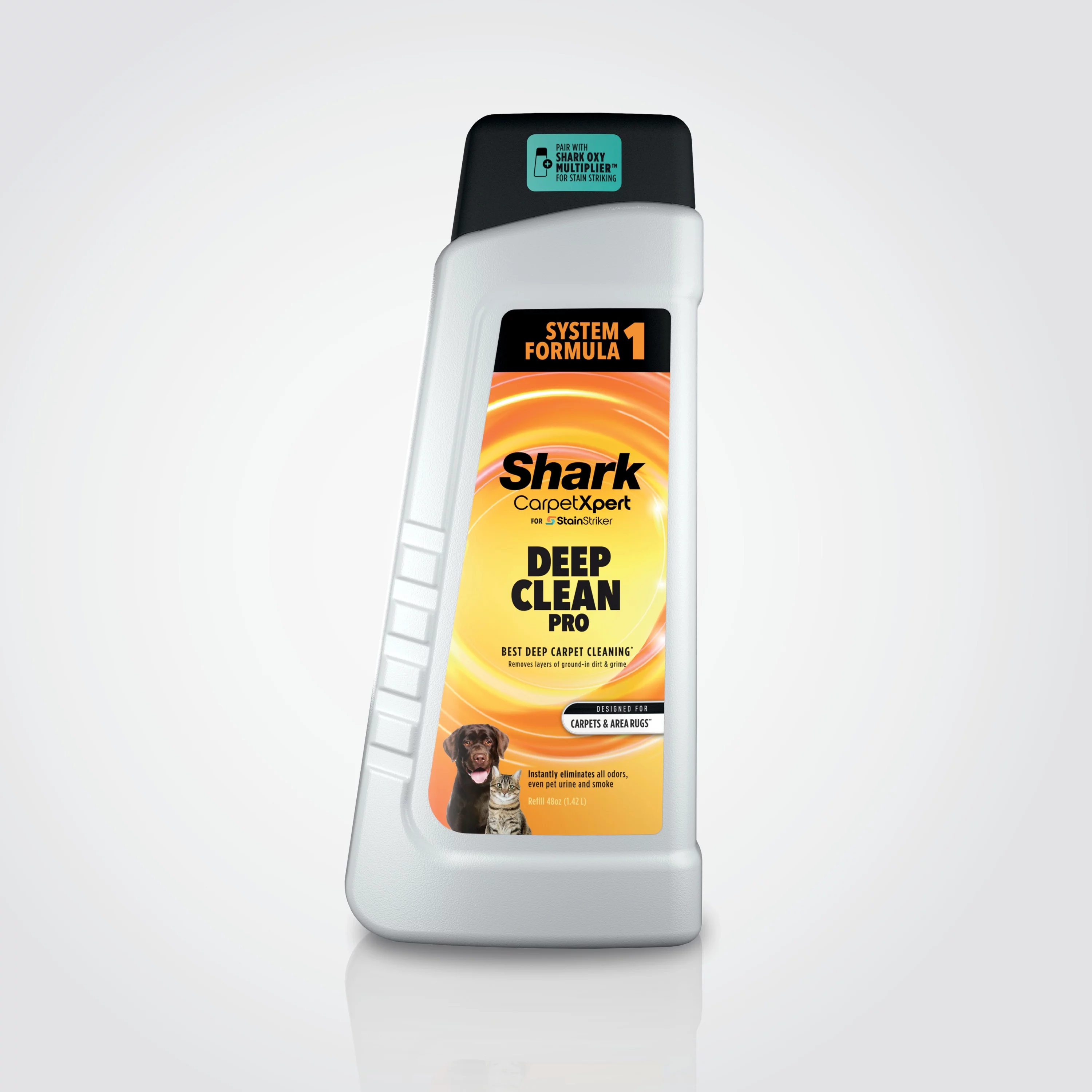 Shark CarpetXpert Deep Clean Pro Formula for Shark Upright & Portable Cleaners, for carpets & area rugs, 48oz, EXCM48