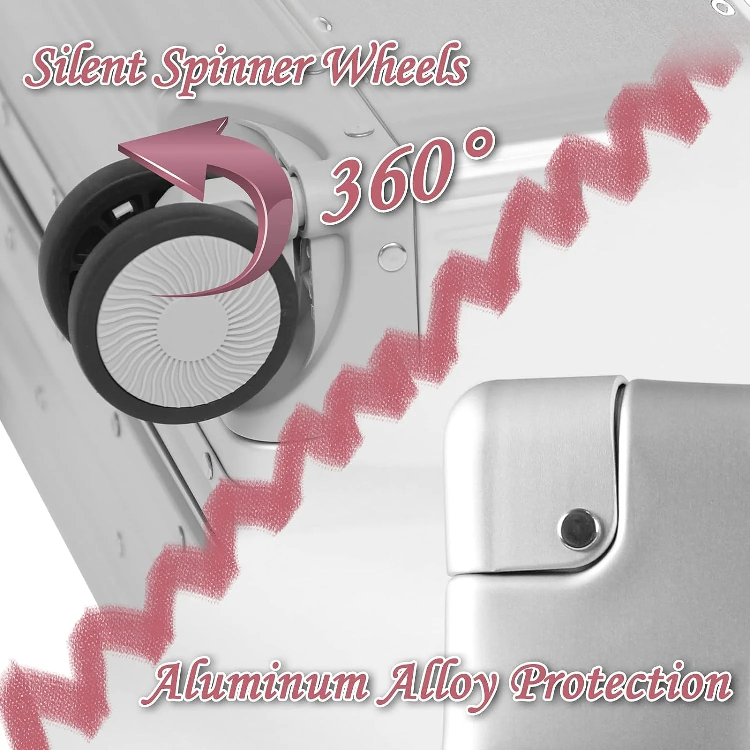 DOMINOX All Aluminum Carry On Luggage Hard Shell Luggage Aluminum Suitcase for Travel Zipperless Luggage Checked Luggage with Silent 360° Spinner Wheels 20 In. (Industry Style, Sliver)