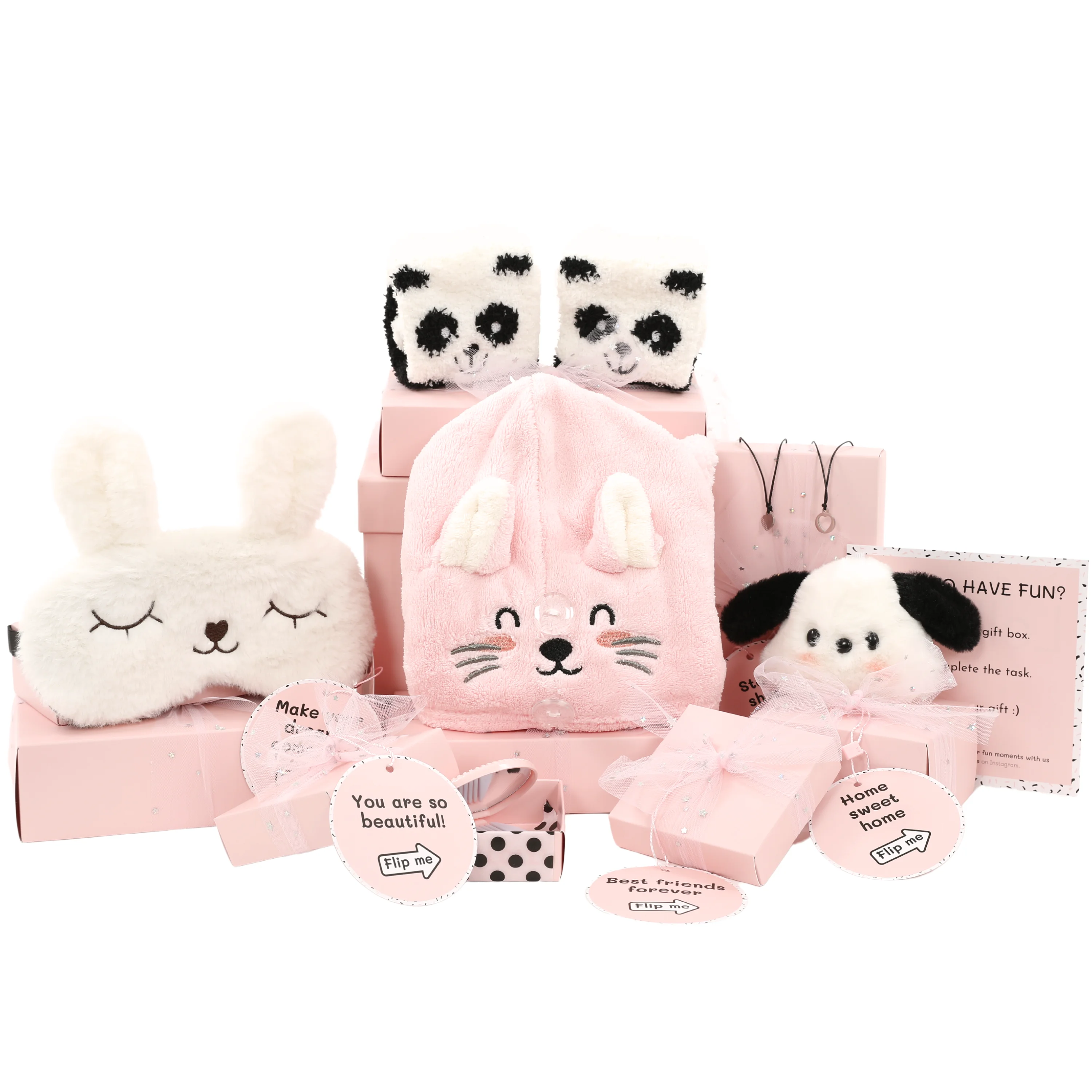 Happy Lolli Pink Gift for Teenage Girls - 8 Wrapped Gifts in 1 Box with Fun Tasks to Empower Girls