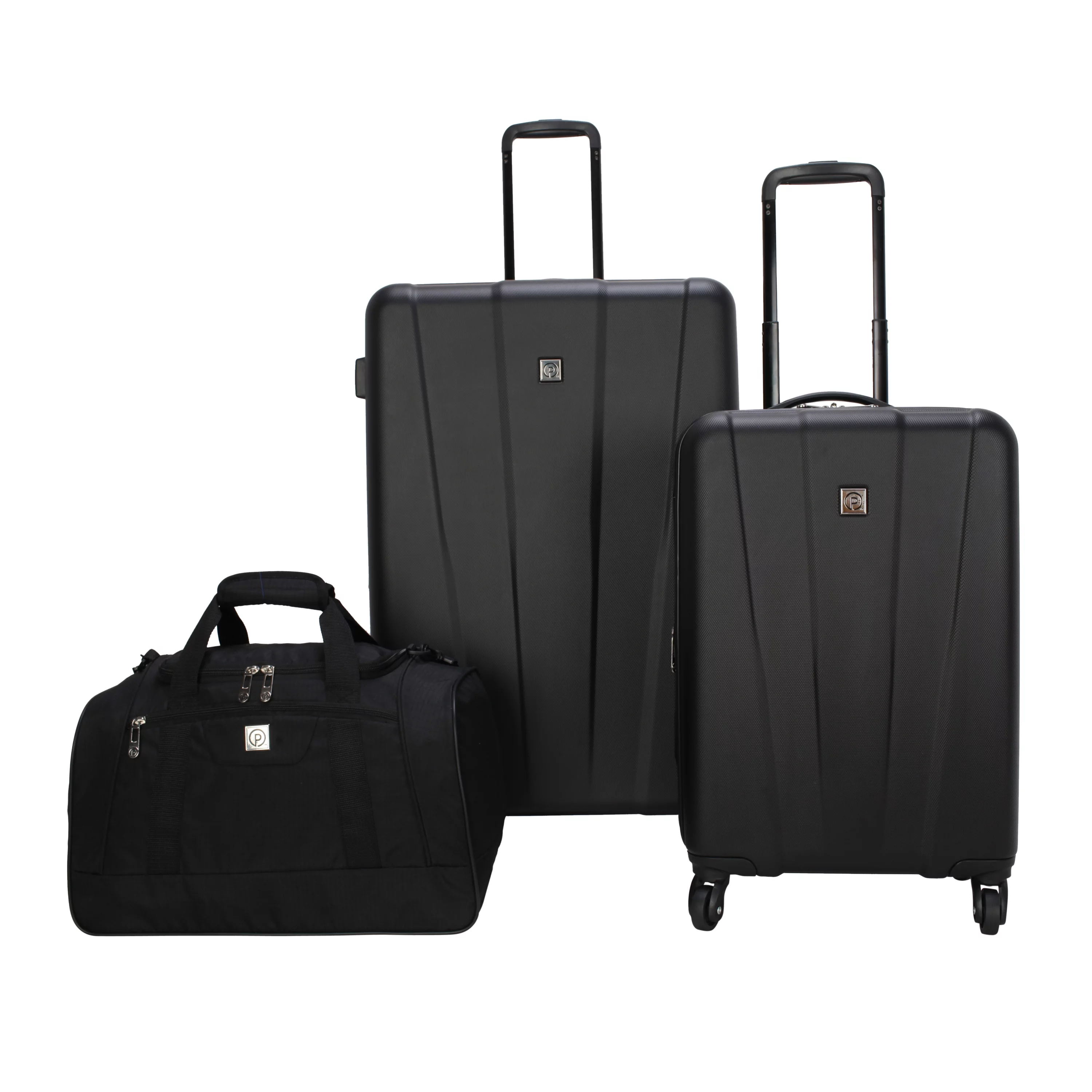Protege 3 Piece Traveling Hardside Value Luggage Set, Black, 28