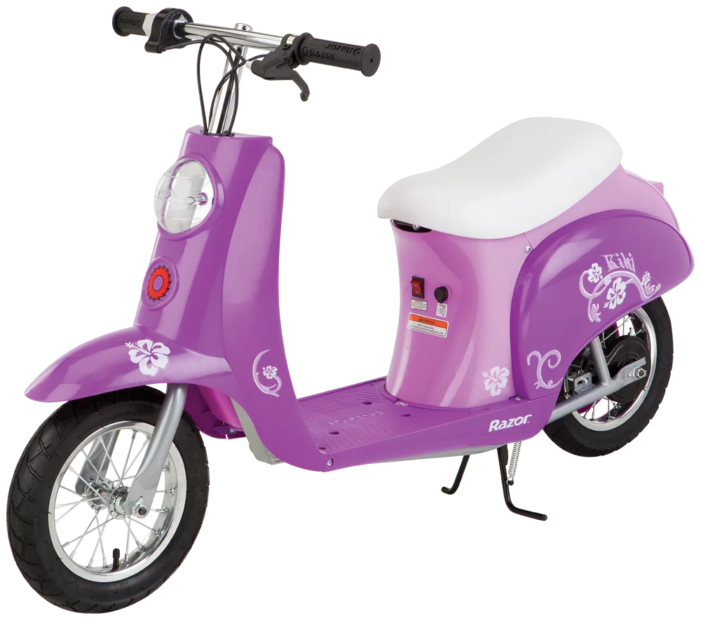 Razor Pocket Mod Miniature Euro-Style Electric Scooter - Kiki Purple, for Kids and Teens Ages 13+