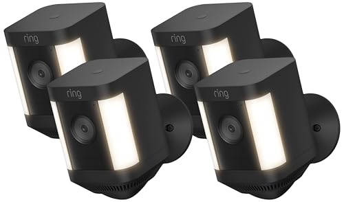 Ring Spotlight Cam Plus, Battery | Two-Way Talk, Color Night Vision, and Security Siren (2022 release) - White