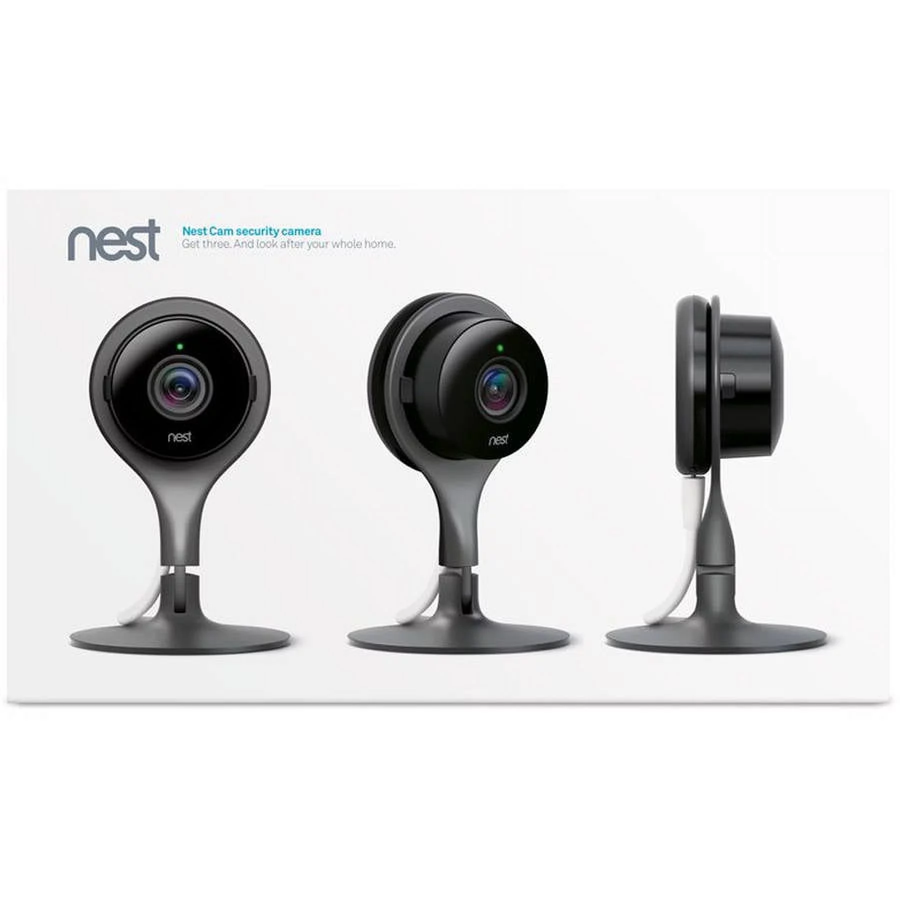 Google Nest Cam Indoor 3 Pack - Wired Indoor Camera for Home Security - Control with Your Phone and Get Mobile Alerts - Surveillance Camera with 24/7 Live Video and Night Vision