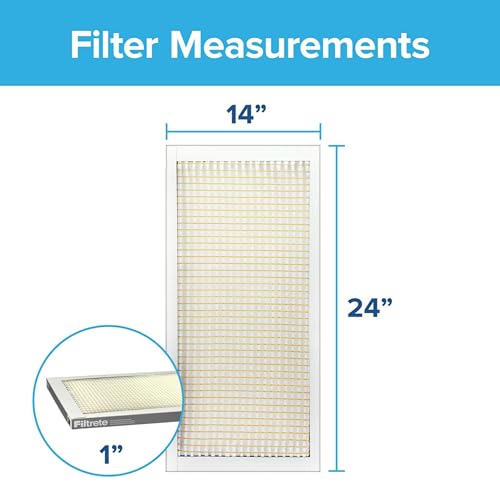 Filtrete 20x25x1 AC Furnace Air Filter, MERV 5, MPR 300, Capture Unwanted Particles, 3-Month Pleated 1-Inch Electrostatic Air Cleaning Filter, 6-Pack (Actual Size 19.69x24.69x0.81 in)