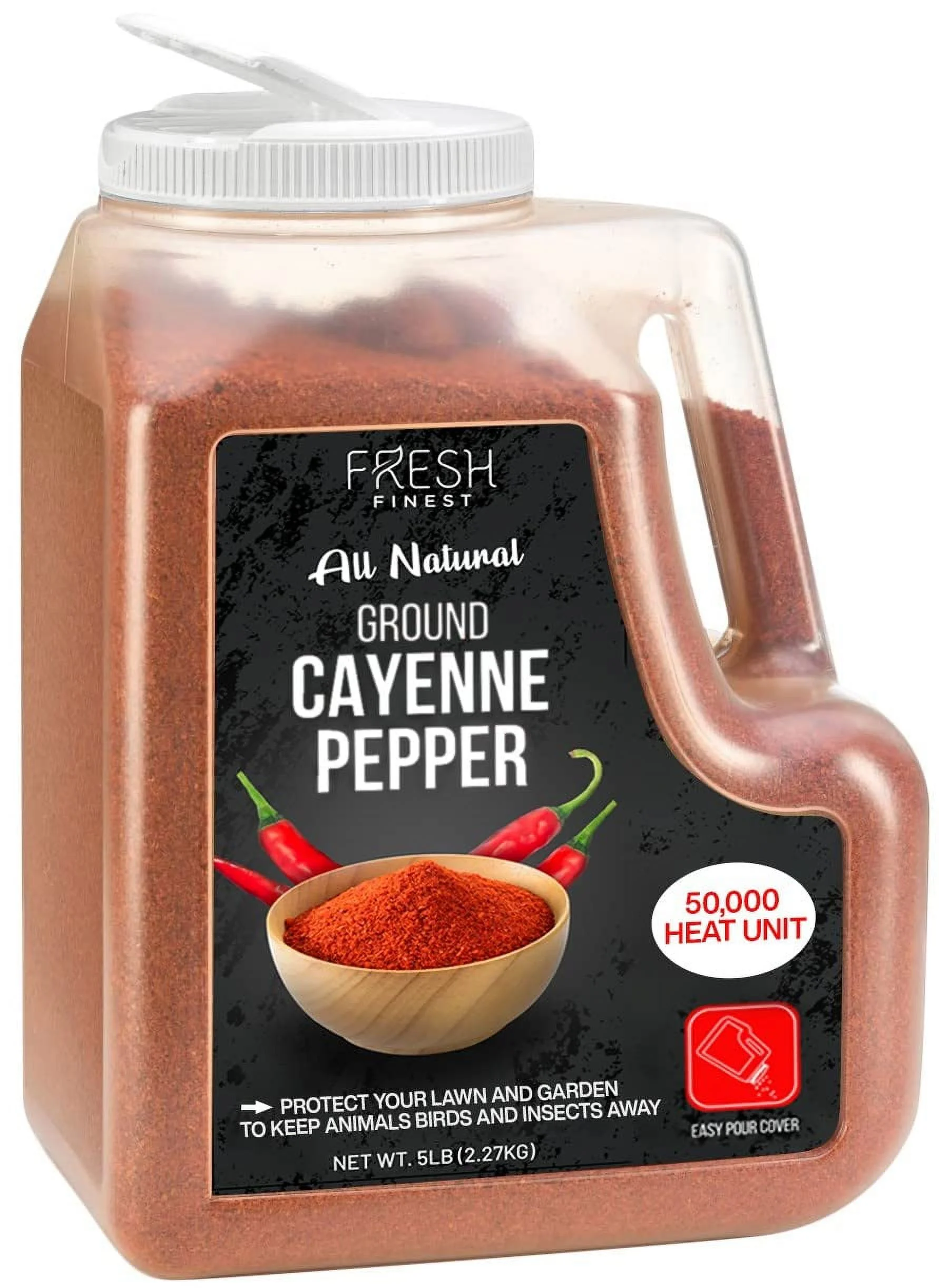 Fresh Finest Cayenne Pepper Powder Natural 50,000 SHU Heat Red Pepper Spice Bulk Pack, 5 Lbs