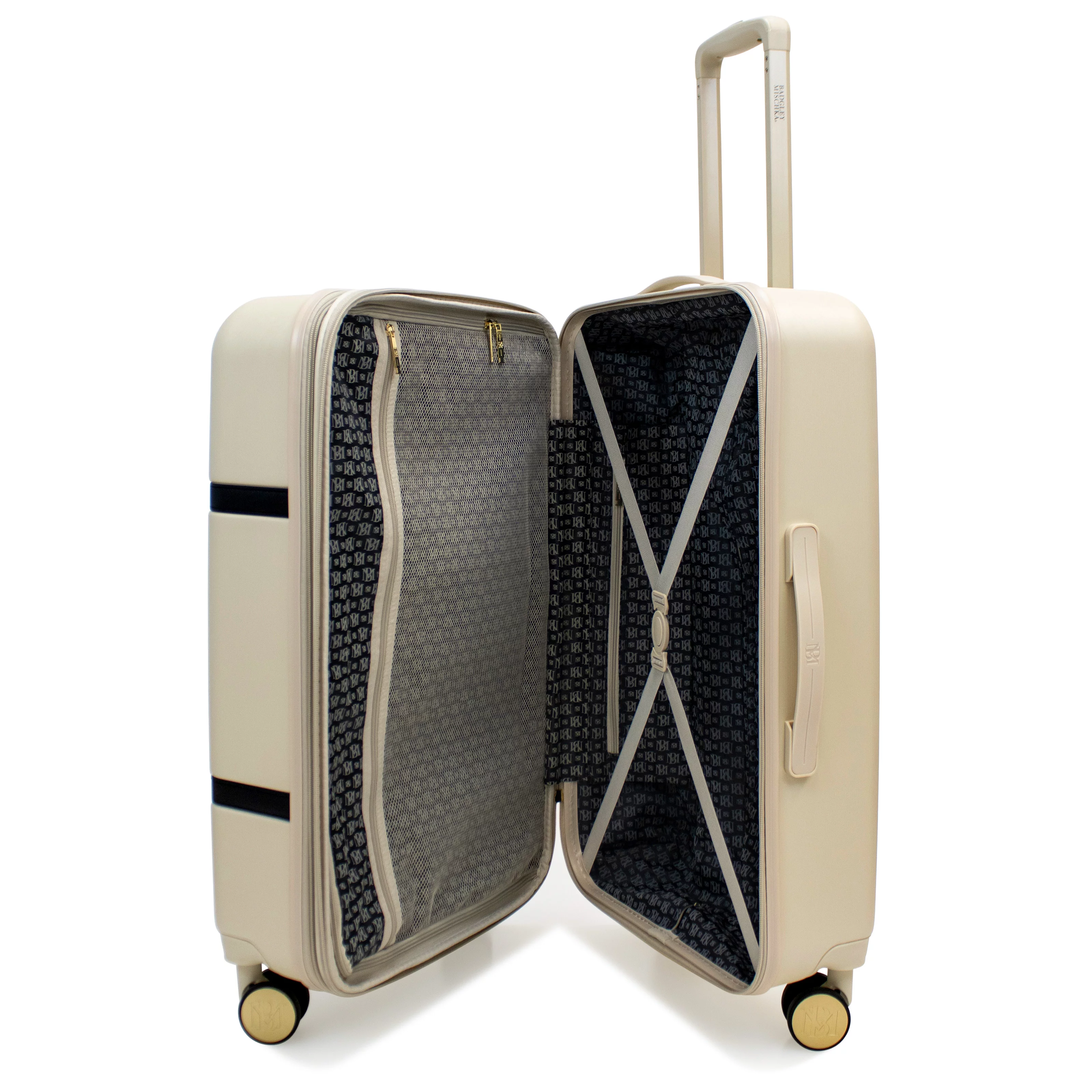 BADGLEY MISCHKA Grace 3 Piece Expandable Retro Luggage Set (Champagne)