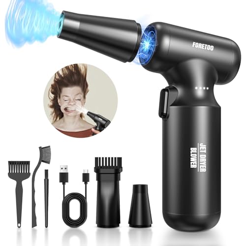 Compressed Air Duster- Mini Blower-Turbo Fan-Rechargeable Cordless Air Blower 300000rpm-Car Dryer air Blower -3 Gear Speed or Cleaning PC dust,Camping,Outdoor,Car,Home