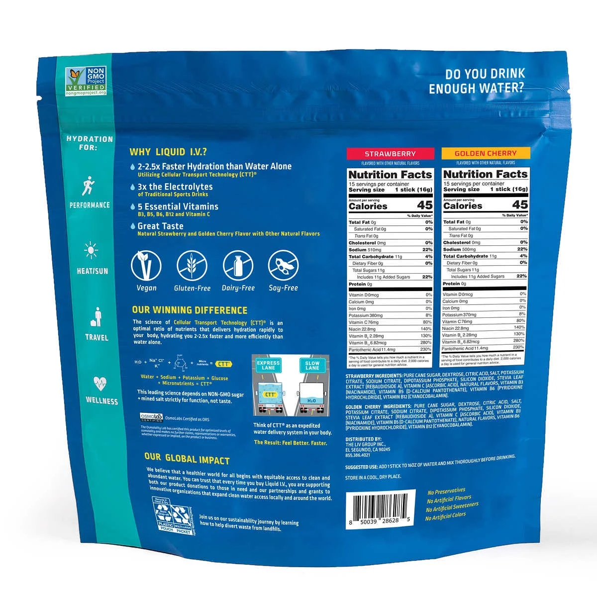 Liquid I.V. Hydration Multiplier Electrolyte Drink Mix, Variety, 0.56 Oz, 30 Ct