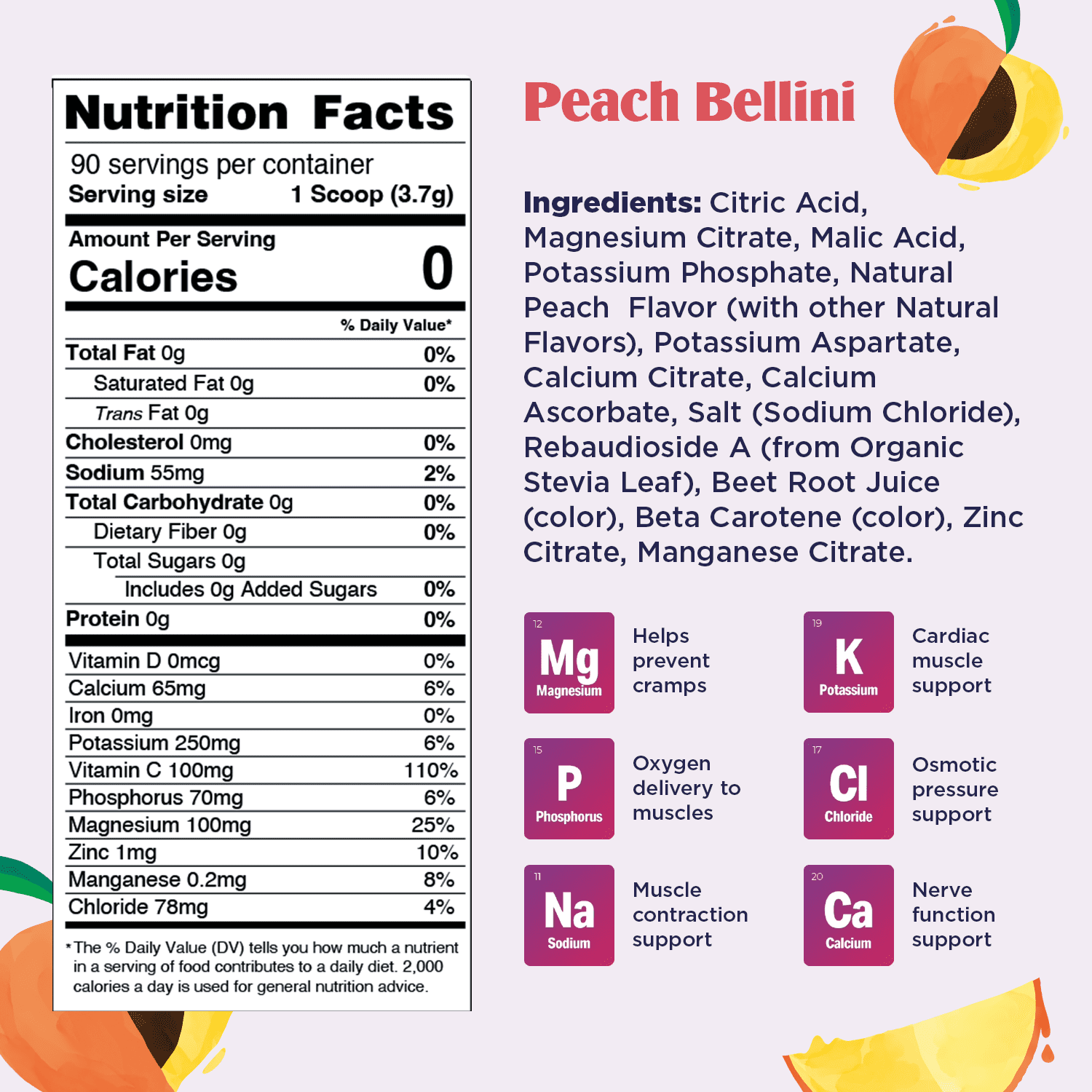 Ultima Replenisher Hydration Electrolyte Powder- Keto & Sugar Free- Feel Replenished, Revitalized- Naturally Sweetened- Non- GMO & Vegan Electrolyte Drink Mix- Peach Bellini, 90 Servings