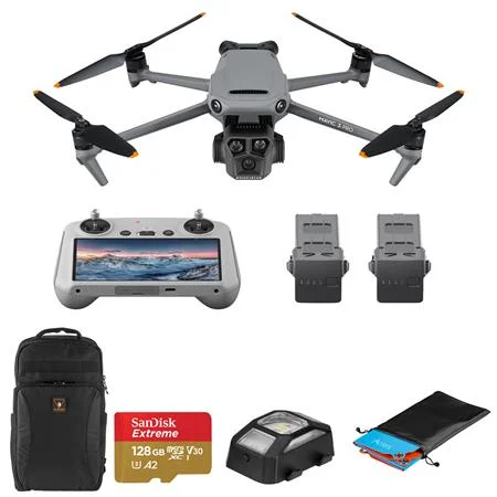 Mavic 3 Pro Drone Fly More Combo with RC, 128GB microSD Card, Backpack, Anti-Collision Light, Landing Pad