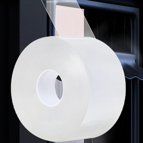 Transparent Window Weather Sealing Tape 2 Inch x 33 FT Weather Stripping Residue-Free Clear Window Insulation Tape for Doors Windows and Shower Glass Gaps