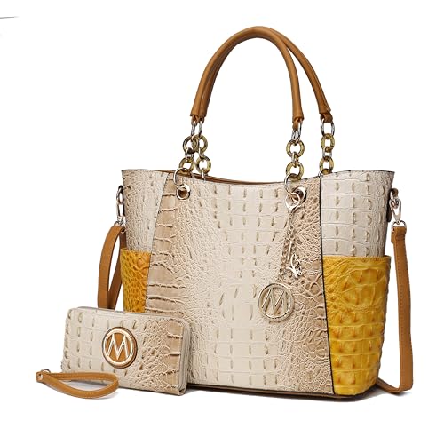 MKF Collection Tote Bag for Women, Handbag Set with Wallet-Top-Handle- Vegan Leather Purse