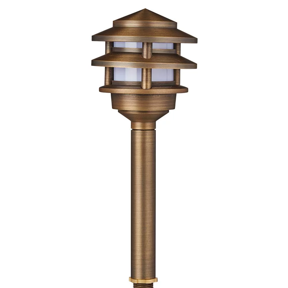 VOLT 3-Tier Brass Pagoda Path Light