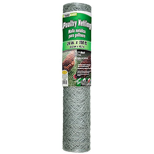 YardGard Chicken Wire 2 Inch Mesh 24 Inch X 150 Foot 20 Gauge Galvanized Steel Wire Fence Ideal for Crafting, Garden Protection, Bird Enclosures, Chicken Coops, Poultry Netting and Rabbit Fencing