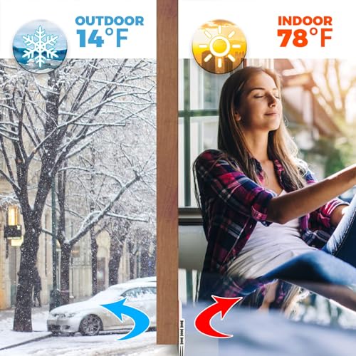 Holikme 2 Pack Door Draft Stopper Under Door Draft Blocker Insulator Door Sweep Weather Stripping Noise Stopper Strong Adhesive White