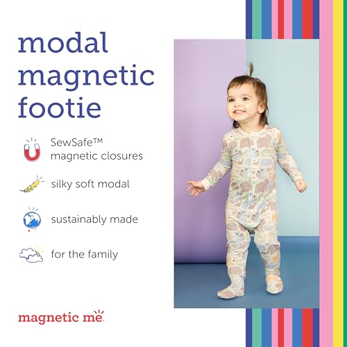 Magnetic Me Footie Pajamas Soft Modal Baby Sleepwear with Quick Magnetic Fastener | Boys and Girls Sleeper Preemie-24 Months
