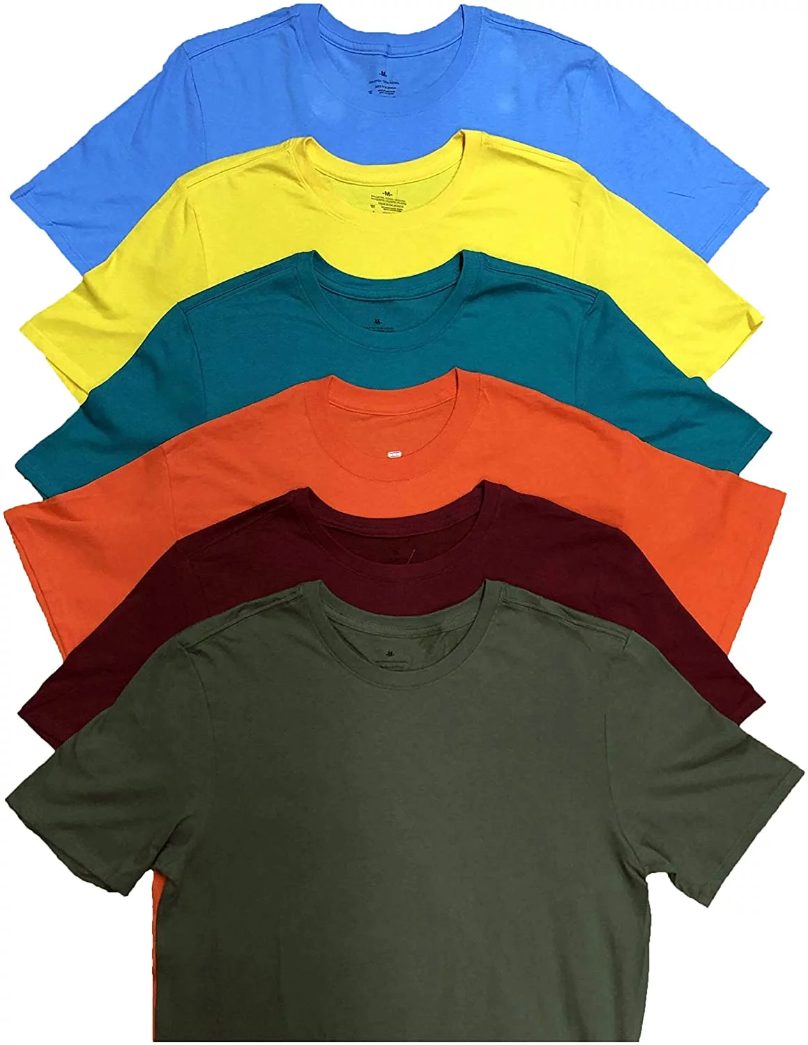 Yacht & Smith 12 Packs of Mens Cotton Crew Neck Short Sleeve T-Shirts Assorted Colors Bulk Pack