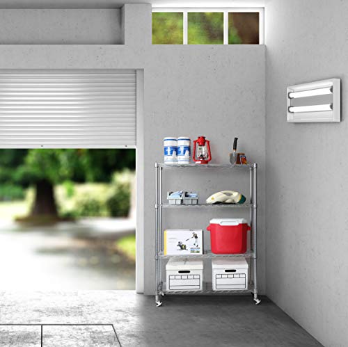 Seville Classics Solid Steel Wire Shelving Storage Unit Adjustable Shelves Organizer Rack, for Home, Kitchen, Office, Garage, Bedroom, Closet