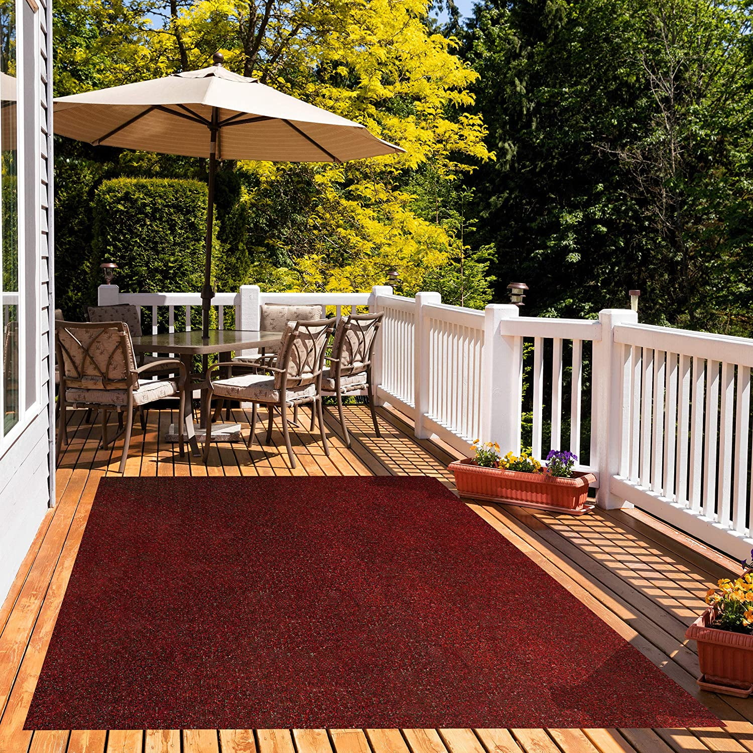 10'x12' Bandana Red Indoor/Outdoor Bargain-Turf Area Rugs. Great for Gazebos, Decks, Patios, Balconies and Much More. Many Sizes and Colors to Choose From