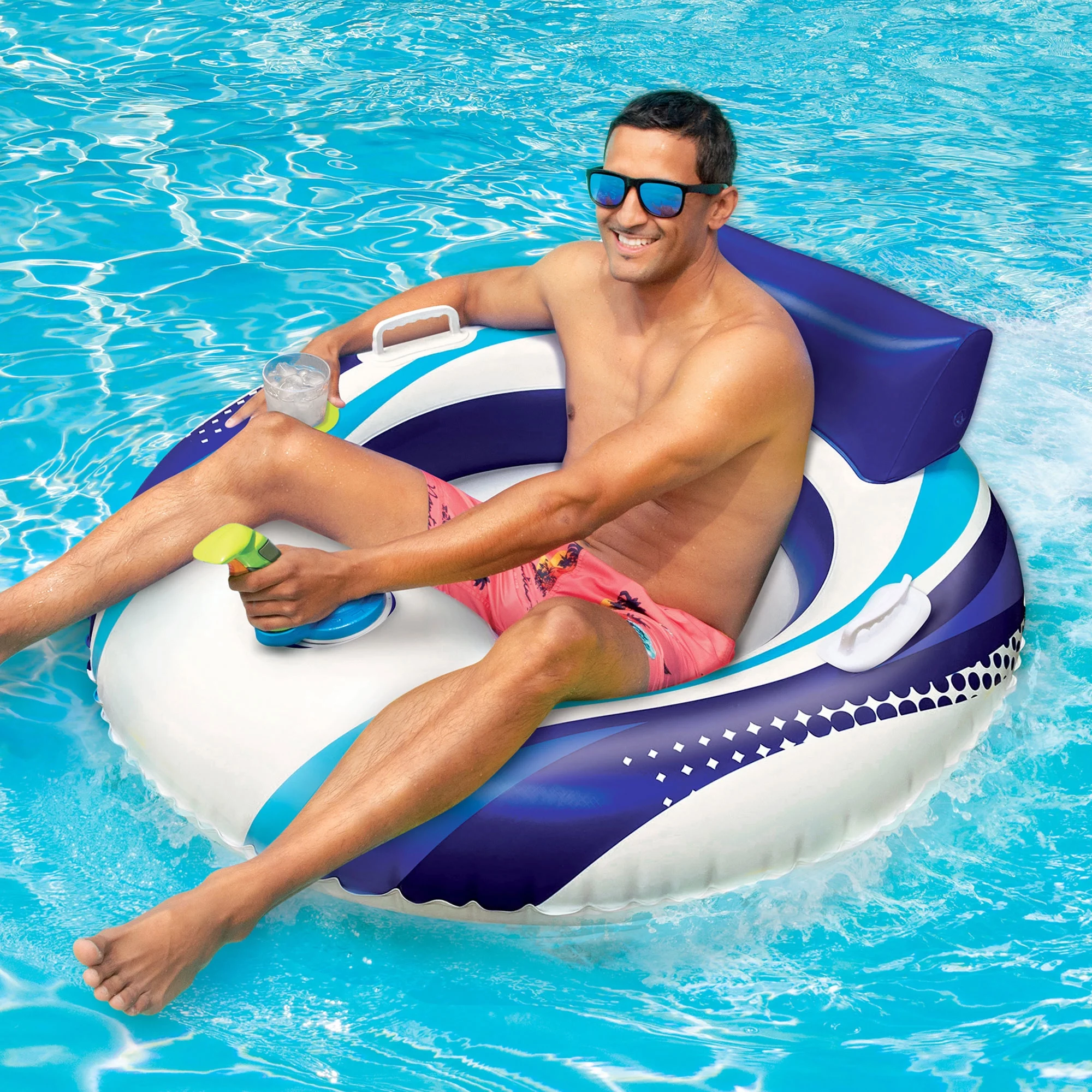 Banzai Motorized Battery Powered Inflatable Pool Cruiser Water Float