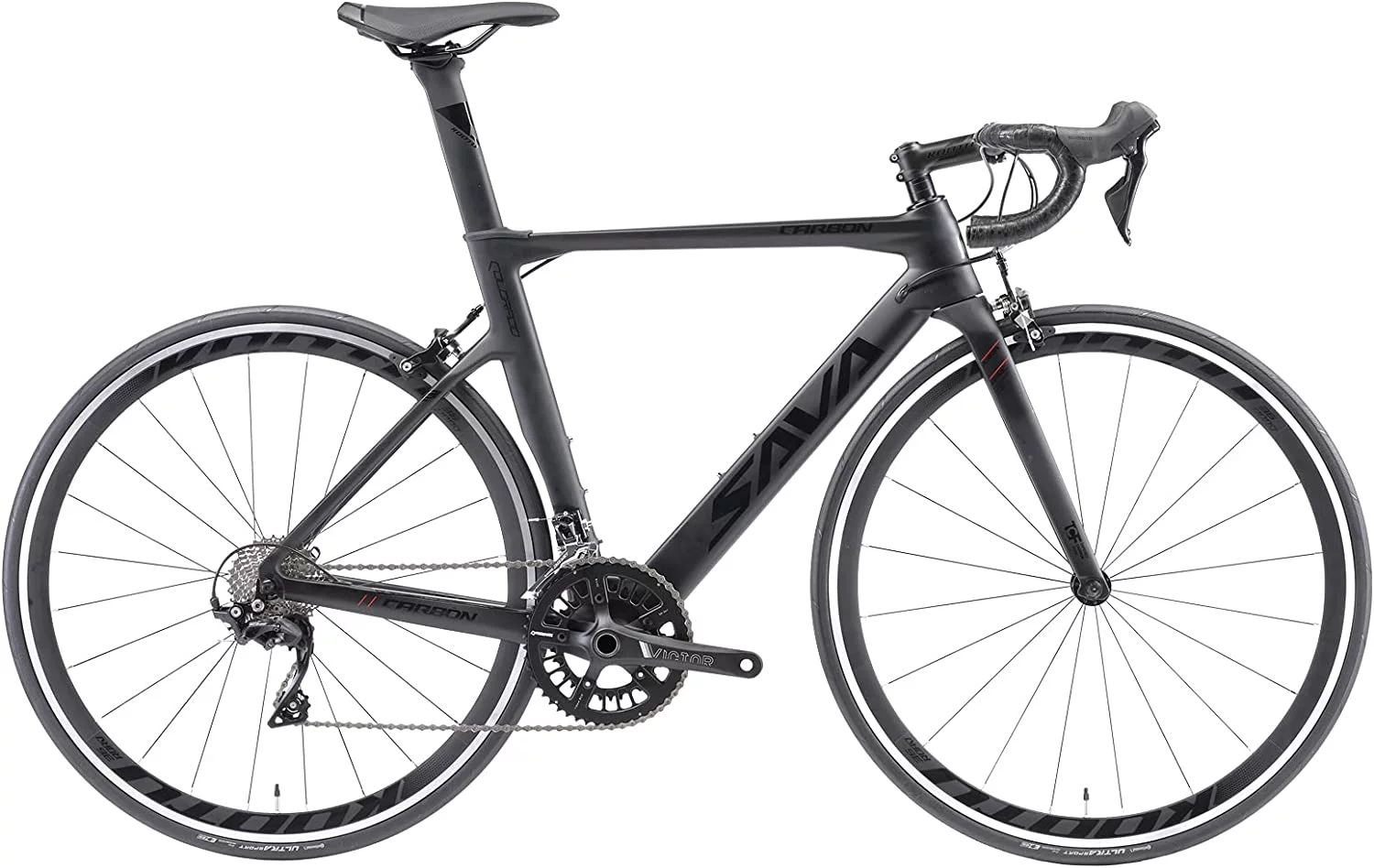 SAVADECK Carbon Road Bike, Warwinds3.0 700C Carbon Fiber Frame Carbon Fork Racing Bicycle with Shimano SORA 18 Speed Derailleur System and Double V Brake.(Black Grey 47cm)