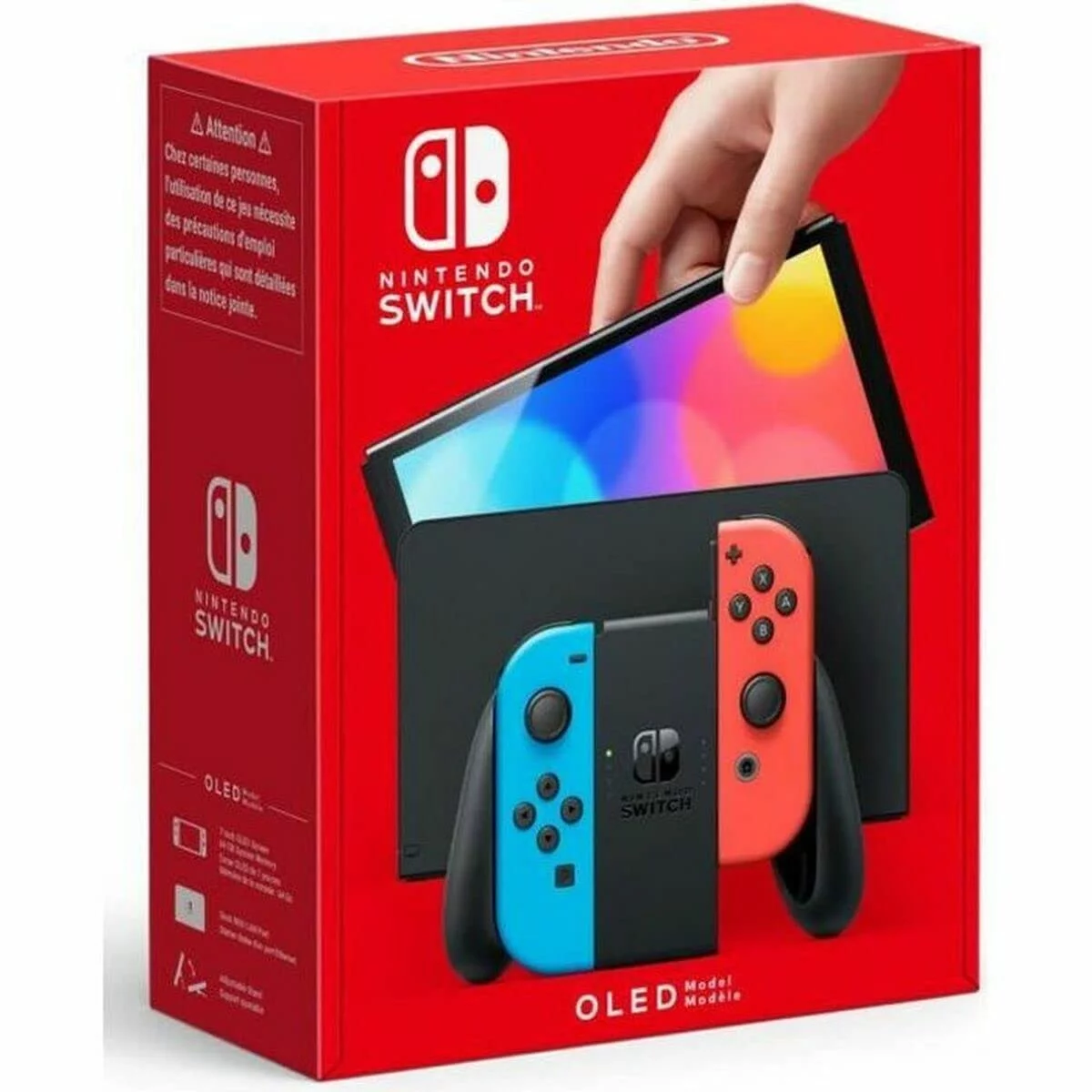 Nintendo Switch OLED - Game console - Full HD - black, neon red, neon blue