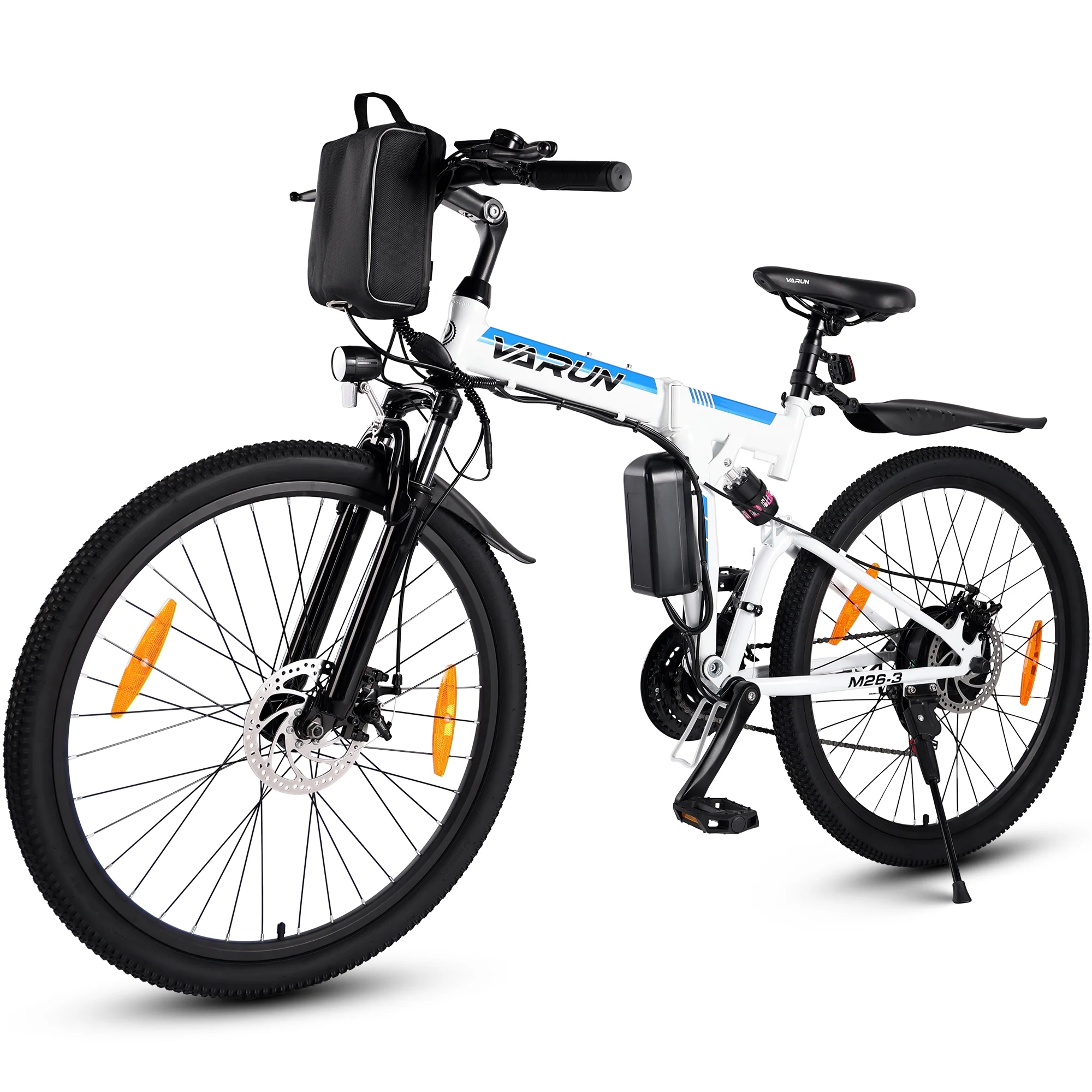 VARUN Electric Bike for Adults Foldable Ebike Peak 750W Motor, with 48V Removable Battery, up to 20+MPH 50 Miles, 21-Speed Gears & Dual Hydraulic Suspension